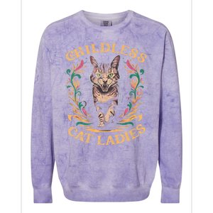 Childless Cat Ladies Feminist Childless Cat Ladies 2024 Colorblast Crewneck Sweatshirt