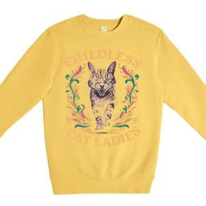 Childless Cat Ladies Feminist Childless Cat Ladies 2024 Premium Crewneck Sweatshirt