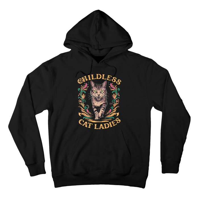 Childless Cat Ladies Feminist Childless Cat Ladies 2024 Hoodie