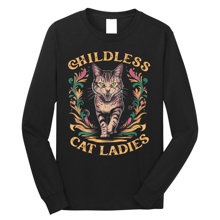 Childless Cat Ladies Feminist Childless Cat Ladies 2024 Long Sleeve Shirt