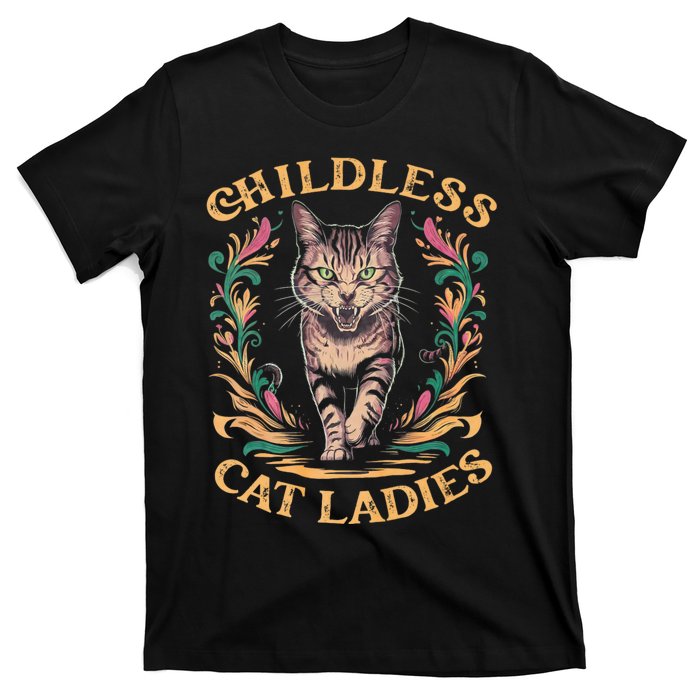 Childless Cat Ladies Feminist Childless Cat Ladies 2024 T-Shirt