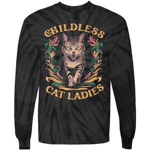 Childless Cat Ladies Feminist Childless Cat Ladies 2024 Tie-Dye Long Sleeve Shirt