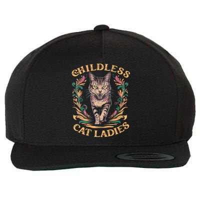 Childless Cat Ladies Feminist Childless Cat Ladies 2024 Wool Snapback Cap