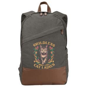 Childless Cat Ladies Feminist Childless Cat Ladies 2024 Cotton Canvas Backpack