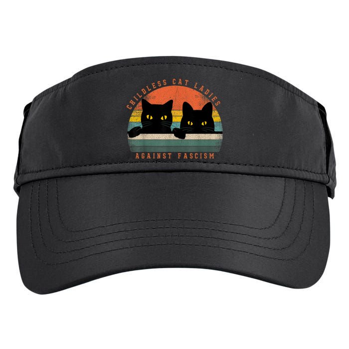 Childless Cat Ladies Feminist Childless Cat Ladies Against Fascism Adult Drive Performance Visor