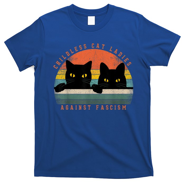 Childless Cat Ladies Feminist Childless Cat Ladies Against Fascism T-Shirt