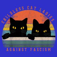 Childless Cat Ladies Feminist Childless Cat Ladies Against Fascism T-Shirt