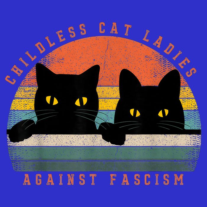 Childless Cat Ladies Feminist Childless Cat Ladies Against Fascism T-Shirt