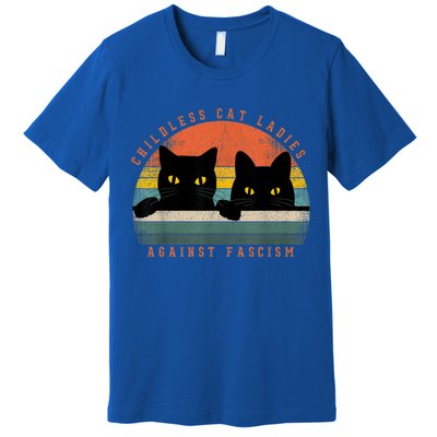 Childless Cat Ladies Feminist Childless Cat Ladies Against Fascism Premium T-Shirt