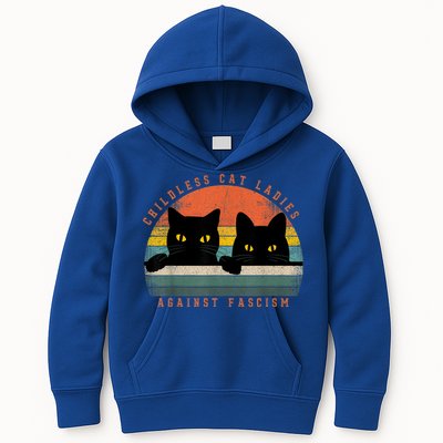 Childless Cat Ladies Feminist Childless Cat Ladies Against Fascism Kids Hoodie