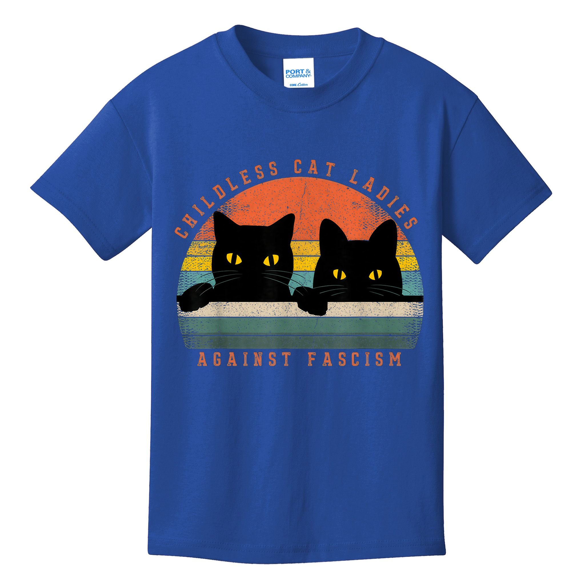 Childless Cat Ladies Feminist Childless Cat Ladies Against Fascism Kids T-Shirt