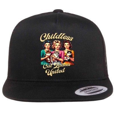 Childless Cat Ladies United Flat Bill Trucker Hat