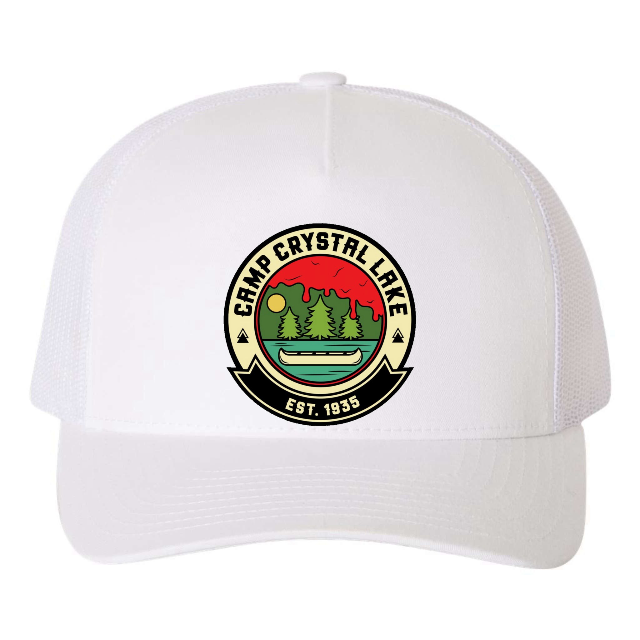 Camp Crystal Lake Yupoong Adult 5-Panel Trucker Hat