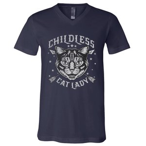 Childless Cat Lady Cat Ladies For Kamala Harris 2024 V-Neck T-Shirt