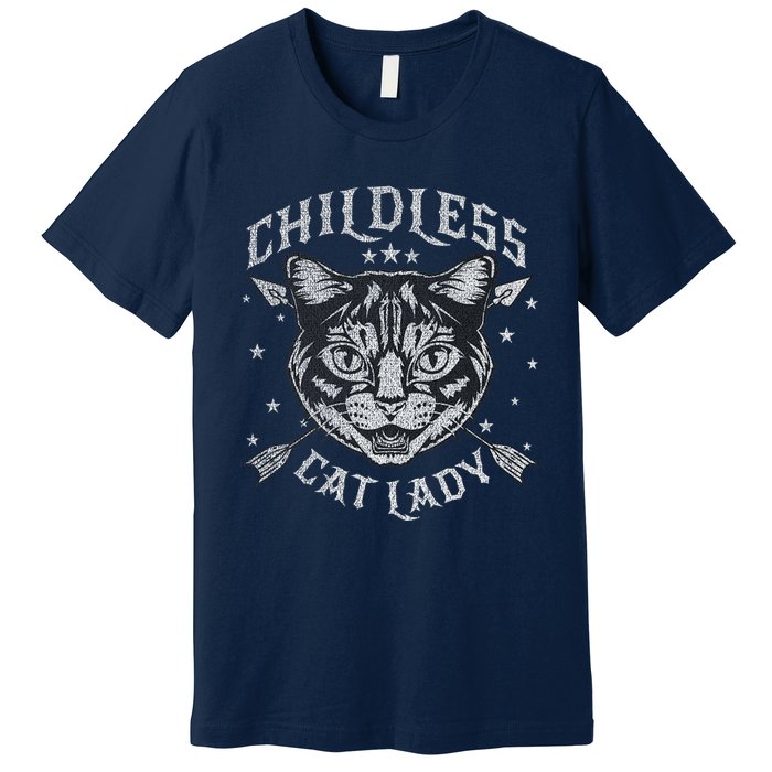 Childless Cat Lady Cat Ladies For Kamala Harris 2024 Premium T-Shirt