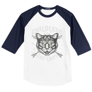 Childless Cat Lady Cat Ladies For Kamala Harris 2024 Baseball Sleeve Shirt