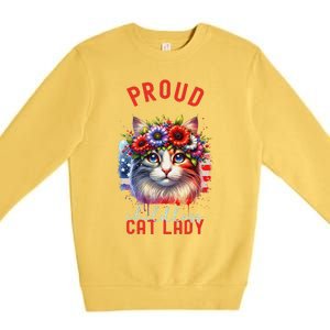 Childless Cat Ladies Election Day American Flag Cat Ladies Premium Crewneck Sweatshirt