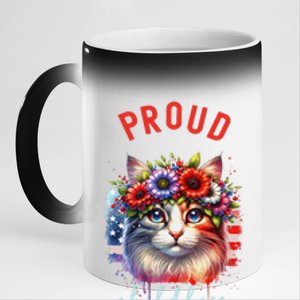 Childless Cat Ladies Election Day American Flag Cat Ladies 11oz Black Color Changing Mug