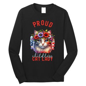 Childless Cat Ladies Election Day American Flag Cat Ladies Long Sleeve Shirt