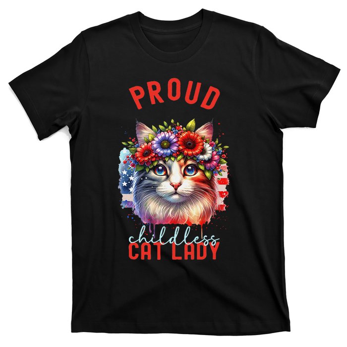 Childless Cat Ladies Election Day American Flag Cat Ladies T-Shirt