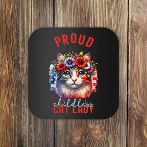 Childless Cat Ladies Election Day American Flag Cat Ladies Coaster