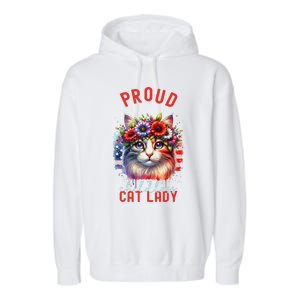 Childless Cat Ladies Election Day American Flag Cat Ladies Garment-Dyed Fleece Hoodie