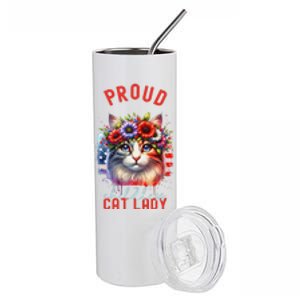 Childless Cat Ladies Election Day American Flag Cat Ladies Stainless Steel Tumbler