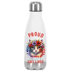 Childless Cat Ladies Election Day American Flag Cat Ladies Stainless Steel Insulated Water Bottle