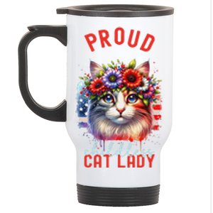 Childless Cat Ladies Election Day American Flag Cat Ladies Stainless Steel Travel Mug