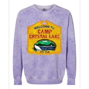 Camp Crystal Lake Halloween Funny Camping Graphic Colorblast Crewneck Sweatshirt