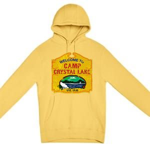 Camp Crystal Lake Halloween Funny Camping Graphic Premium Pullover Hoodie