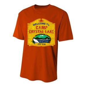 Camp Crystal Lake Halloween Funny Camping Graphic Performance Sprint T-Shirt