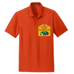 Camp Crystal Lake Halloween Funny Camping Graphic Dry Zone Grid Polo