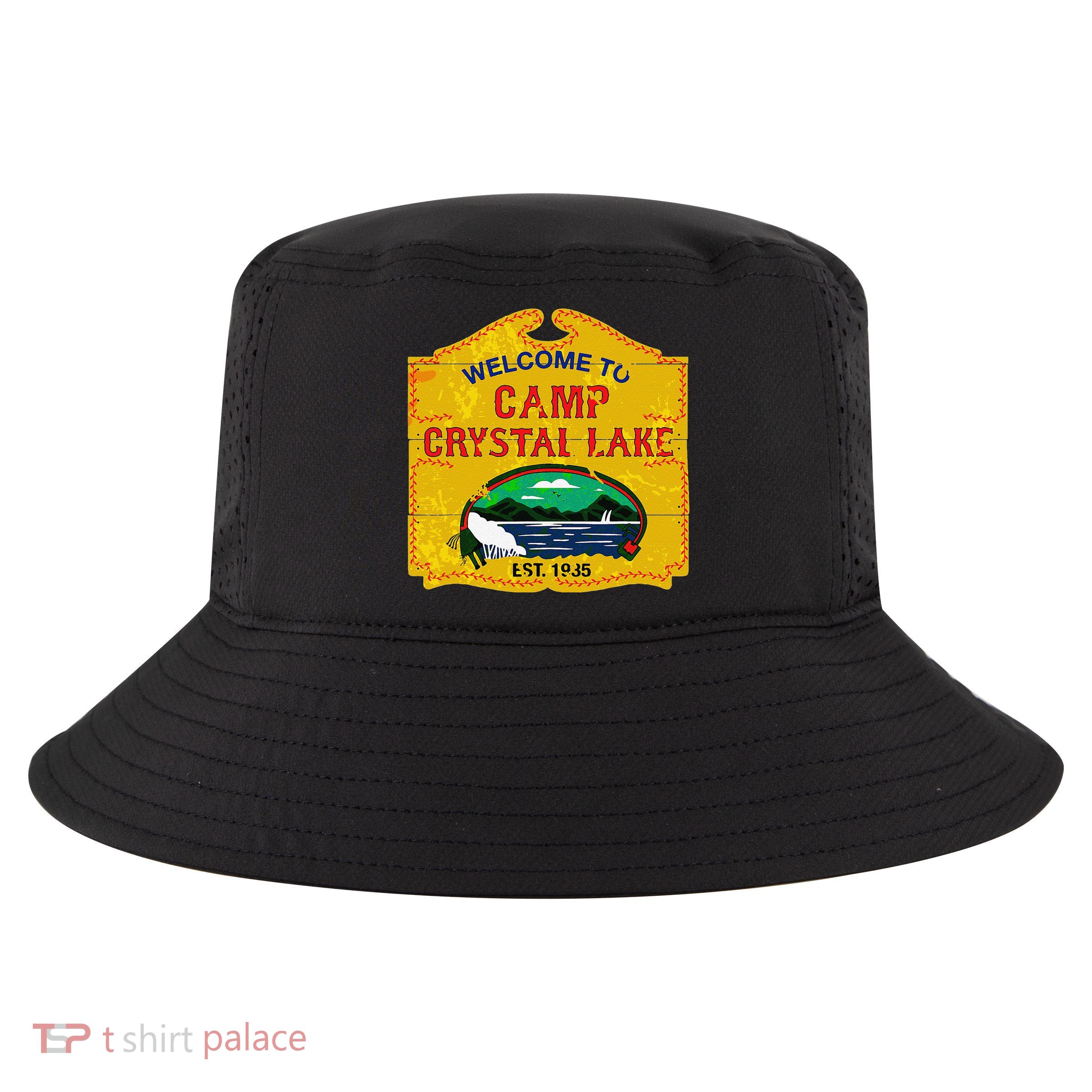 Camp Crystal Lake Halloween Funny Camping Graphic Cool Comfort Performance Bucket Hat