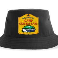 Camp Crystal Lake Halloween Funny Camping Graphic Sustainable Bucket Hat