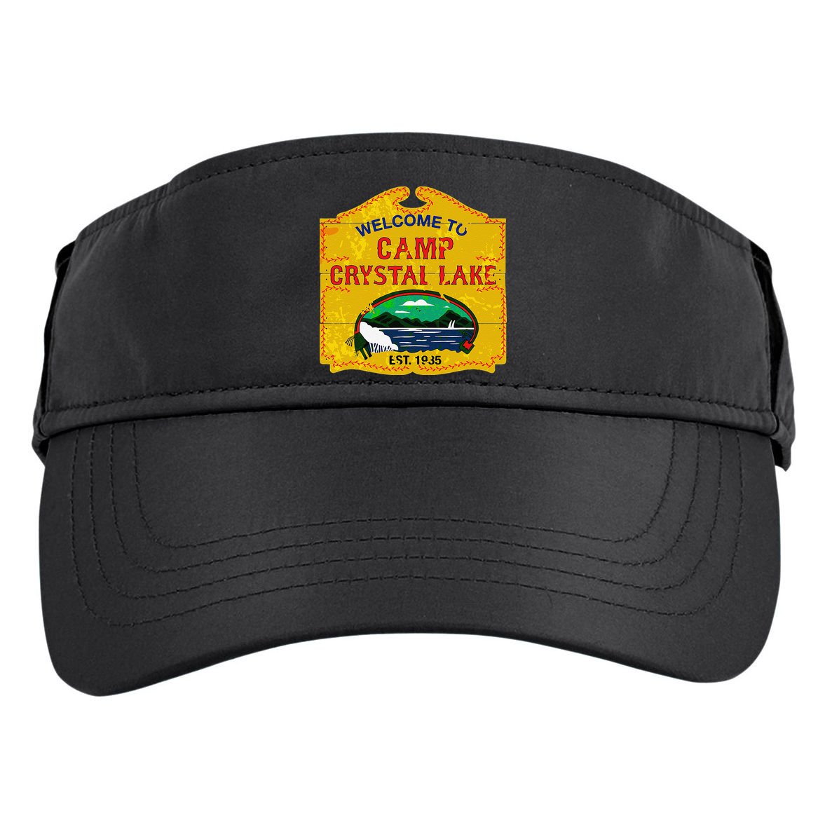 Camp Crystal Lake Halloween Funny Camping Graphic Adult Drive Performance Visor