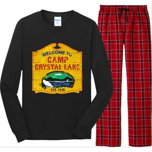 Camp Crystal Lake Halloween Funny Camping Graphic Long Sleeve Pajama Set