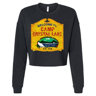 Camp Crystal Lake Halloween Funny Camping Graphic Cropped Pullover Crew