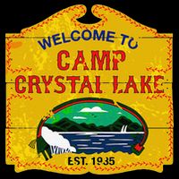 Camp Crystal Lake Halloween Funny Camping Graphic Cropped Pullover Crew