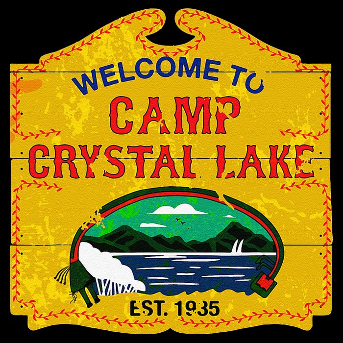 Camp Crystal Lake Halloween Funny Camping Graphic Cropped Pullover Crew
