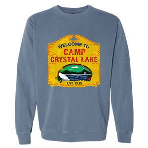 Camp Crystal Lake Halloween Funny Camping Graphic Garment-Dyed Sweatshirt