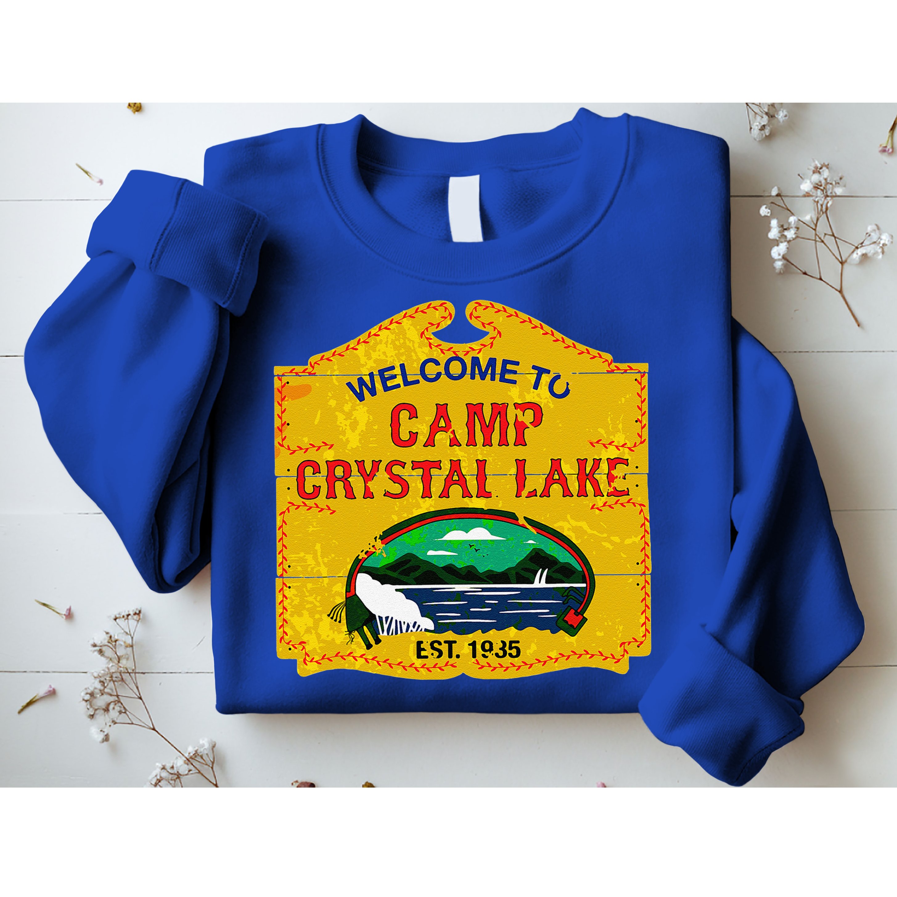 Camp Crystal Lake Halloween Funny Camping Graphic Sweatshirt