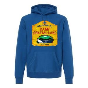 Camp Crystal Lake Halloween Funny Camping Graphic Premium Hoodie