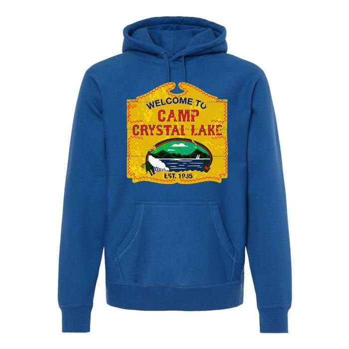 Camp Crystal Lake Halloween Funny Camping Graphic Premium Hoodie