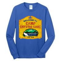 Camp Crystal Lake Halloween Funny Camping Graphic Tall Long Sleeve T-Shirt