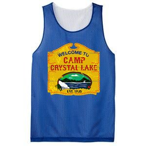 Camp Crystal Lake Halloween Funny Camping Graphic Mesh Reversible Basketball Jersey Tank