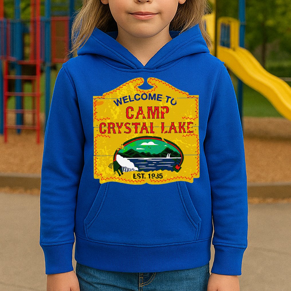 Camp Crystal Lake Halloween Funny Camping Graphic Kids Hoodie