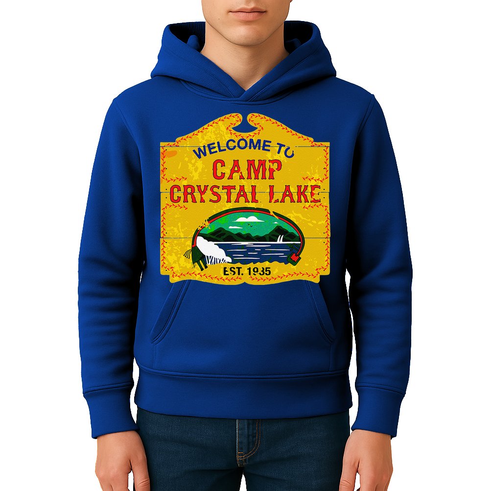 Camp Crystal Lake Halloween Funny Camping Graphic Kids Hoodie