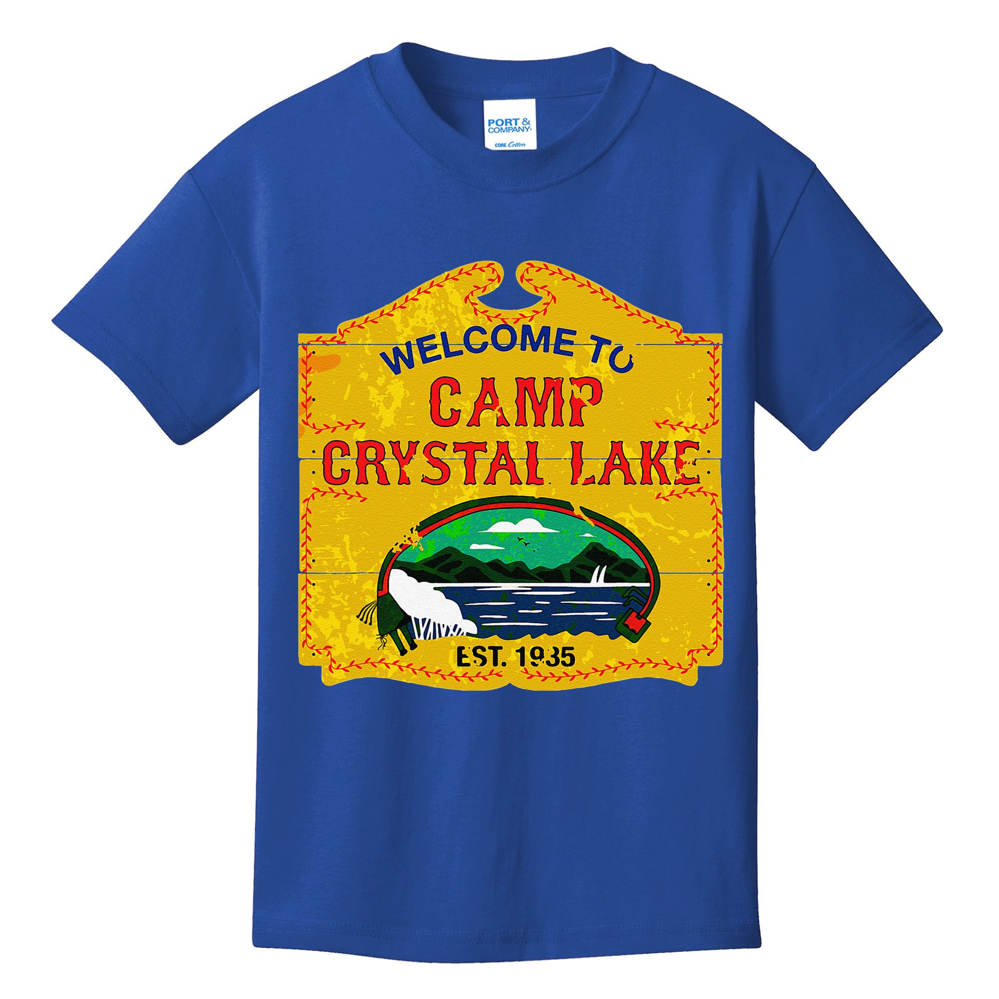 Camp Crystal Lake Halloween Funny Camping Graphic Kids T-Shirt