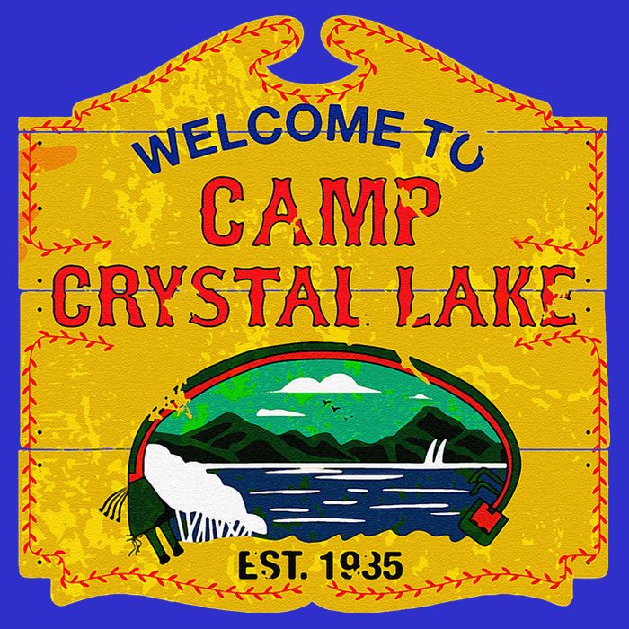 Camp Crystal Lake Halloween Funny Camping Graphic Zip Tote Bag